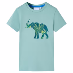 ) Kids' T-shirt Short Sleeves Children's T Shirt Tee Toddler Top Elephant Print - khaki, 116 (5-6y