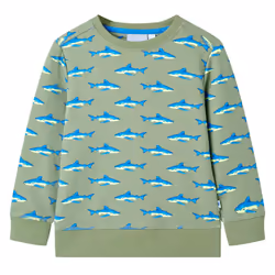 ) Kids' Sweatshirt Children Long Sleeves Pullover Clothes Kids' Top Light Khaki - 128 (7-8y