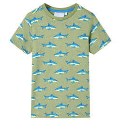 ) Kids' T-shirt Short Sleeves Toddler Children's Shirt Tee Kids' Top Clothes - khaki, 104 (3-4y