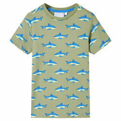) Kids' T-shirt Short Sleeves Toddler Children's Shirt Tee Kids' Top Clothes - khaki, 116 (5-6y