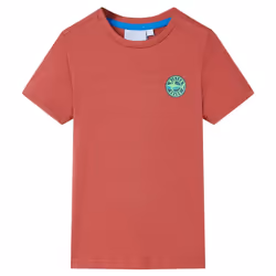 ) Kids' T-shirt Short Sleeves Tee Children's T Shirt Toddler Top Paprika 104 - paprika, 104 (3-4y