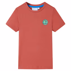 ) Kids' T-shirt Short Sleeves Tee Children's T Shirt Toddler Top Paprika 104 - paprika, 116 (5-6y