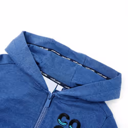 ) Kids' Hooded Sweatshirt with Zip Toddler Pullover Hoodie Dark Blue Melange 140 - blue, 92 (1.5-2y