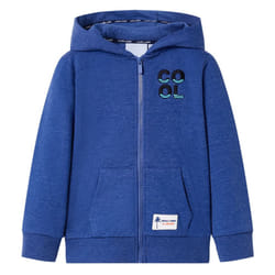 ) Kids' Hooded Sweatshirt with Zip Toddler Pullover Hoodie Dark Blue Melange 140 - blue, 104 (3-4y
