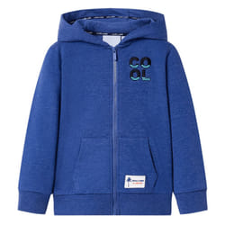) Kids' Hooded Sweatshirt with Zip Toddler Pullover Hoodie Dark Blue Melange 140 - blue, 116 (5-6y