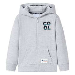 ) Kids' Hooded Sweatshirt with Zip Toddler Pullover Hoodie Dark Blue Melange 140 - grey, 92 (1.5-2y