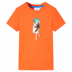 ) Kids' T-shirt Short Sleeves Children's T Shirt Tee Toddler Top Ice Lolly Print - orange, 104 (3-4y