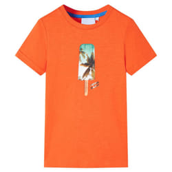 ) Kids' T-shirt Short Sleeves Children's T Shirt Tee Toddler Top Ice Lolly Print - orange, 104 (3-4y