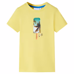 ) Kids' T-shirt Short Sleeves Children's T Shirt Tee Toddler Top Ice Lolly Print - yellow, 128 (7-8y