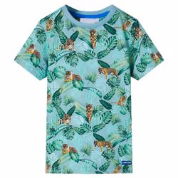 ) Kids' T-shirt Short Sleeves Tee Children's T Shirt Top Light Green Melange - 92 (1.5-2y