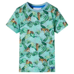 ) Kids' T-shirt Short Sleeves Tee Children's T Shirt Top Light Green Melange - 104 (3-4y