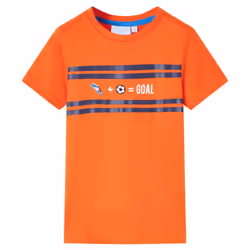 ) Kids' T-shirt Short Sleeves Children's T Shirt Toddler Tee GOAL Design Neon - orange, 104 (3-4y