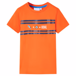 ) Kids' T-shirt Short Sleeves Children's T Shirt Toddler Tee GOAL Design Neon - orange, 128 (7-8y