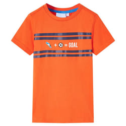 ) Kids' T-shirt Short Sleeves Children's T Shirt Toddler Tee GOAL Design Neon - orange, 128 (7-8y