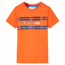 ) Kids' T-shirt Short Sleeves Children's T Shirt Toddler Tee GOAL Design Neon - orange, 140 (9-10y