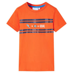) Kids' T-shirt Short Sleeves Children's T Shirt Toddler Tee GOAL Design Neon - orange, 140 (9-10y