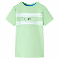 ) Kids' T-shirt Short Sleeves Children's T Shirt Toddler Tee GOAL Design Neon - green, 92 (1.5-2y
