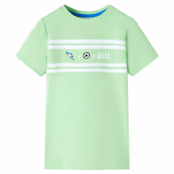 ) Kids' T-shirt Short Sleeves Children's T Shirt Toddler Tee GOAL Design Neon - green, 116 (5-6y