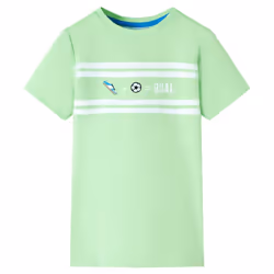 ) Kids' T-shirt Short Sleeves Children's T Shirt Toddler Tee GOAL Design Neon - green, 140 (9-10y