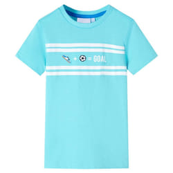 ) Kids' T-shirt Short Sleeves Children's T Shirt Toddler Tee GOAL Design Neon - aqua, 92 (1.5-2y