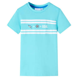 ) Kids' T-shirt Short Sleeves Children's T Shirt Toddler Tee GOAL Design Neon - aqua, 104 (3-4y
