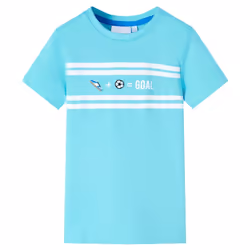 ) Kids' T-shirt Short Sleeves Children's T Shirt Toddler Tee GOAL Design Neon - aqua, 116 (5-6y