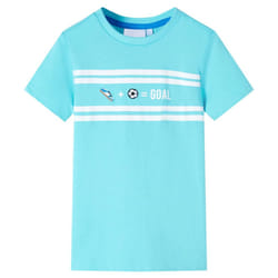 ) Kids' T-shirt Short Sleeves Children's T Shirt Toddler Tee GOAL Design Neon - aqua, 116 (5-6y