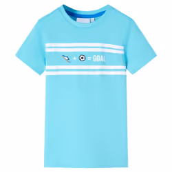 ) Kids' T-shirt Short Sleeves Children's T Shirt Toddler Tee GOAL Design Neon - aqua, 128 (7-8y