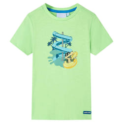 ) Kids' T-shirt Short Sleeves Tee Children's T Shirt Toddler Top Neon Green 92 - green, 104 (3-4y