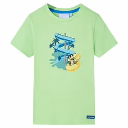 ) Kids' T-shirt Short Sleeves Tee Children's T Shirt Toddler Top Neon Green 92 - green, 116 (5-6y