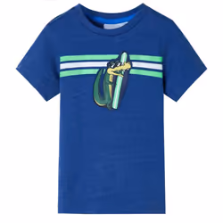 ) Kids' T-shirt Short Sleeves Tee Children T Shirt Toddler Top Dark Blue Melange - 116 (5-6y