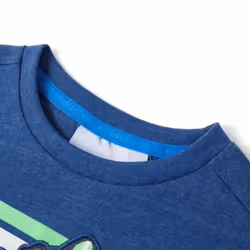 ) Kids' T-shirt Short Sleeves Tee Children T Shirt Toddler Top Dark Blue Melange - 128 (7-8y