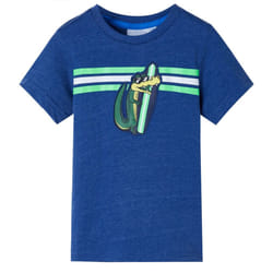 ) Kids' T-shirt Short Sleeves Tee Children T Shirt Toddler Top Dark Blue Melange - 140 (9-10y