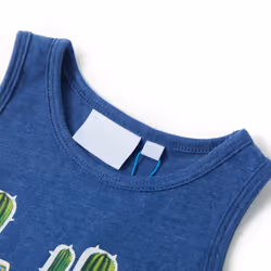 ) Kids' Tank Top Sleeveless Children's Camisole Undershirt Vest Cactus Print - dark blue, 128 (7-8y - Additional view 2