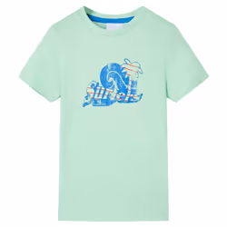 ) Kids' T-shirt Short Sleeves Tee Children's T Shirt Toddler Top Light Green - 128 (7-8y