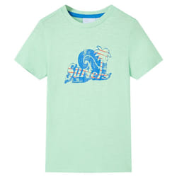 ) Kids' T-shirt Short Sleeves Tee Children's T Shirt Toddler Top Light Green - 128 (7-8y