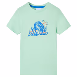 ) Kids' T-shirt Short Sleeves Tee Children's T Shirt Toddler Top Light Green - 140 (9-10y