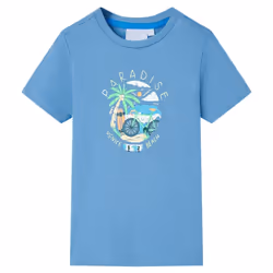 ) Kids' T-shirt Short Sleeves Tee Children's T Shirt Toddler Top Medium Blue - 92 (1.5-2y