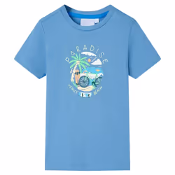 ) Kids' T-shirt Short Sleeves Tee Children's T Shirt Toddler Top Medium Blue - 116 (5-6y