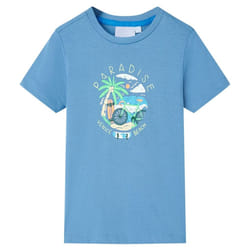 ) Kids' T-shirt Short Sleeves Tee Children's T Shirt Toddler Top Medium Blue - 116 (5-6y