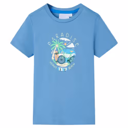 ) Kids' T-shirt Short Sleeves Tee Children's T Shirt Toddler Top Medium Blue - 128 (7-8y