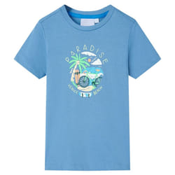 ) Kids' T-shirt Short Sleeves Tee Children's T Shirt Toddler Top Medium Blue - 128 (7-8y