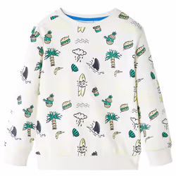 Kids' Sweatshirt Children Long Sleeves Toddler Pullover Kids' Top Soft Ecru - 116