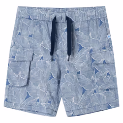 ) Kids' Shorts with Drawstring Pants Kids Elasticated Waist Shorts Dark Blue - 128 (7-8y