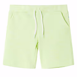 Kids' Shorts with Drawstring Kids Pants Elasticated Waist Shorts Neon Yellow - 128