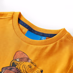 Kids' T-shirt with Long Sleeves Children's T Shirt Kids' Tops Tee Bear Print - ochre, 116 - Additional view 2