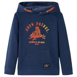 ) Kids' Hooded Sweatshirt Children Pullover Hoodie Navy Melange and Orange 104 - navy, 116 (5-6y