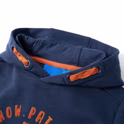 ) Kids' Hooded Sweatshirt Children Pullover Hoodie Navy Melange and Orange 104 - navy, 116 (5-6y