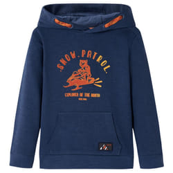 ) Kids' Hooded Sweatshirt Children Pullover Hoodie Navy Melange and Orange 104 - navy, 140 (9-10y
