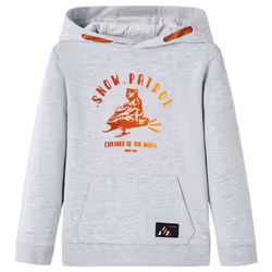 ) Kids' Hooded Sweatshirt Children Pullover Hoodie Navy Melange and Orange 104 - grey, 104 (3-4y